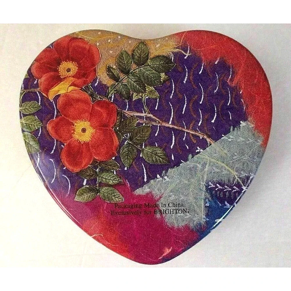 Brighton Heart Shaped Jewelry Organizer Storage Tin Gift Box Trinket Collectible